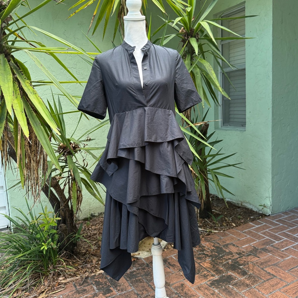 COS Asymmetrical Tiered Ruffle Shirt Dress